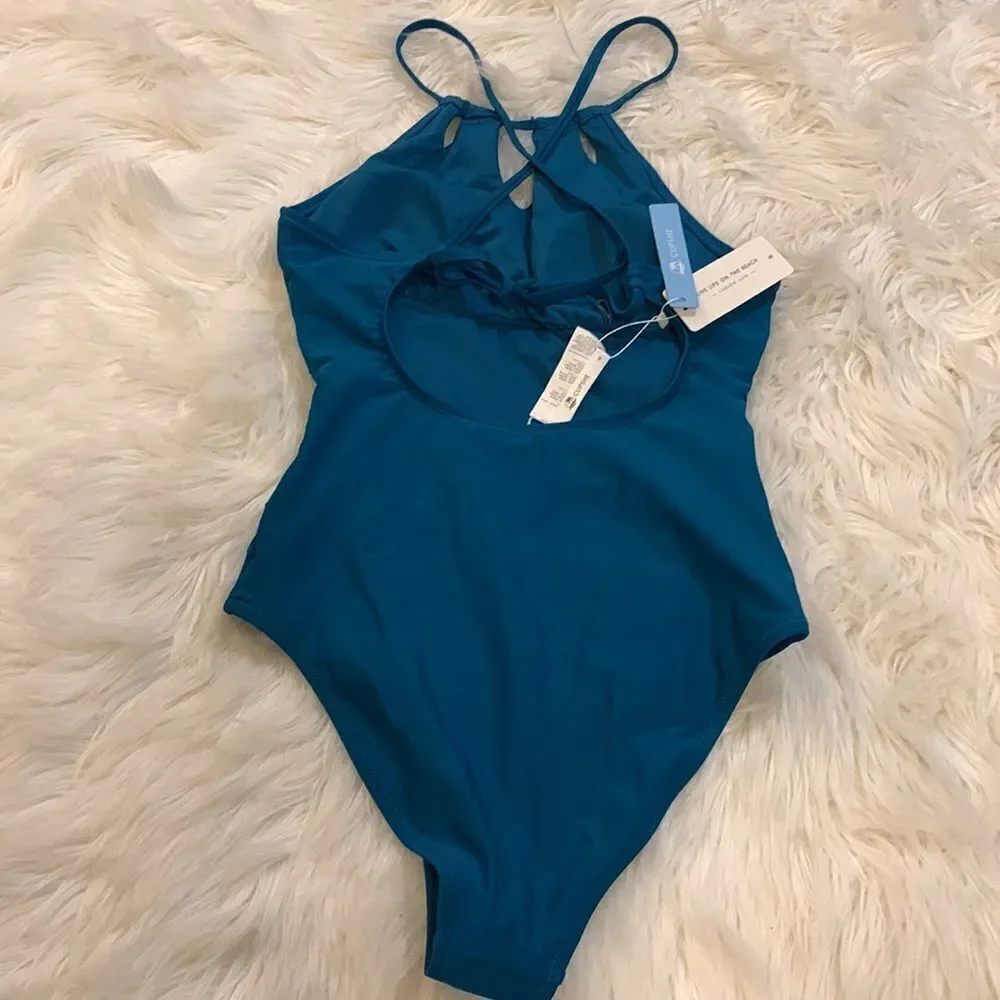 CUPSHE Size Small Halter one piece swimsuit turquoise
